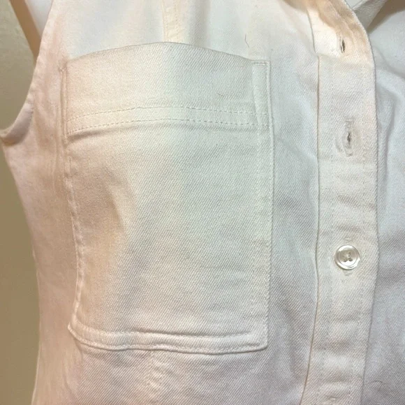 BANANA REPUBLIC White Sleeveless Denim Button Up Dress Size Small NWT - Picture 5 of 17
